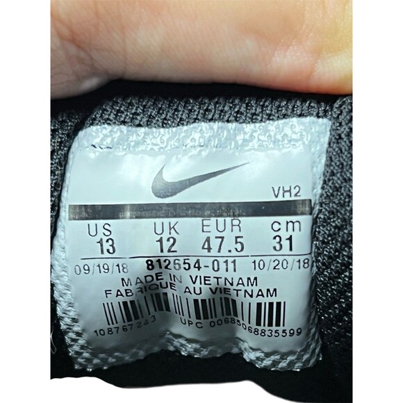 Nike Tanjun Black Lace Athletic Running Sneaker Shoes Men's Size 13, 812654-011 - Picture 10 of 10